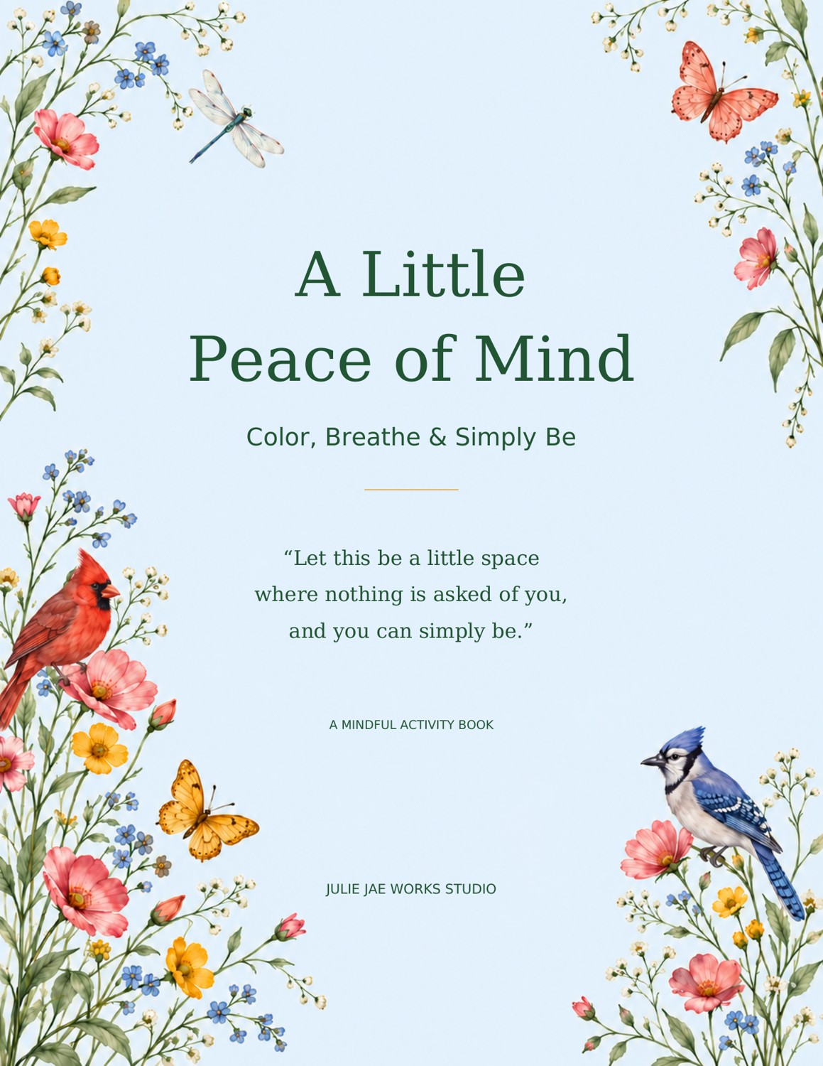Cover of A Little Peace of Mind printable meditation activity book